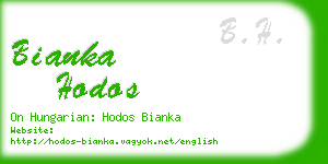 bianka hodos business card